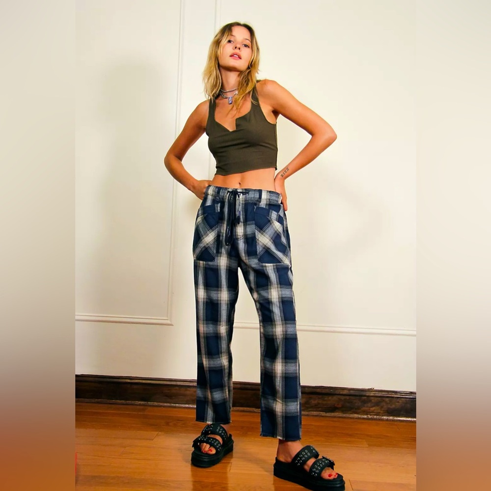 Free People - plaid pants - never worn tags on